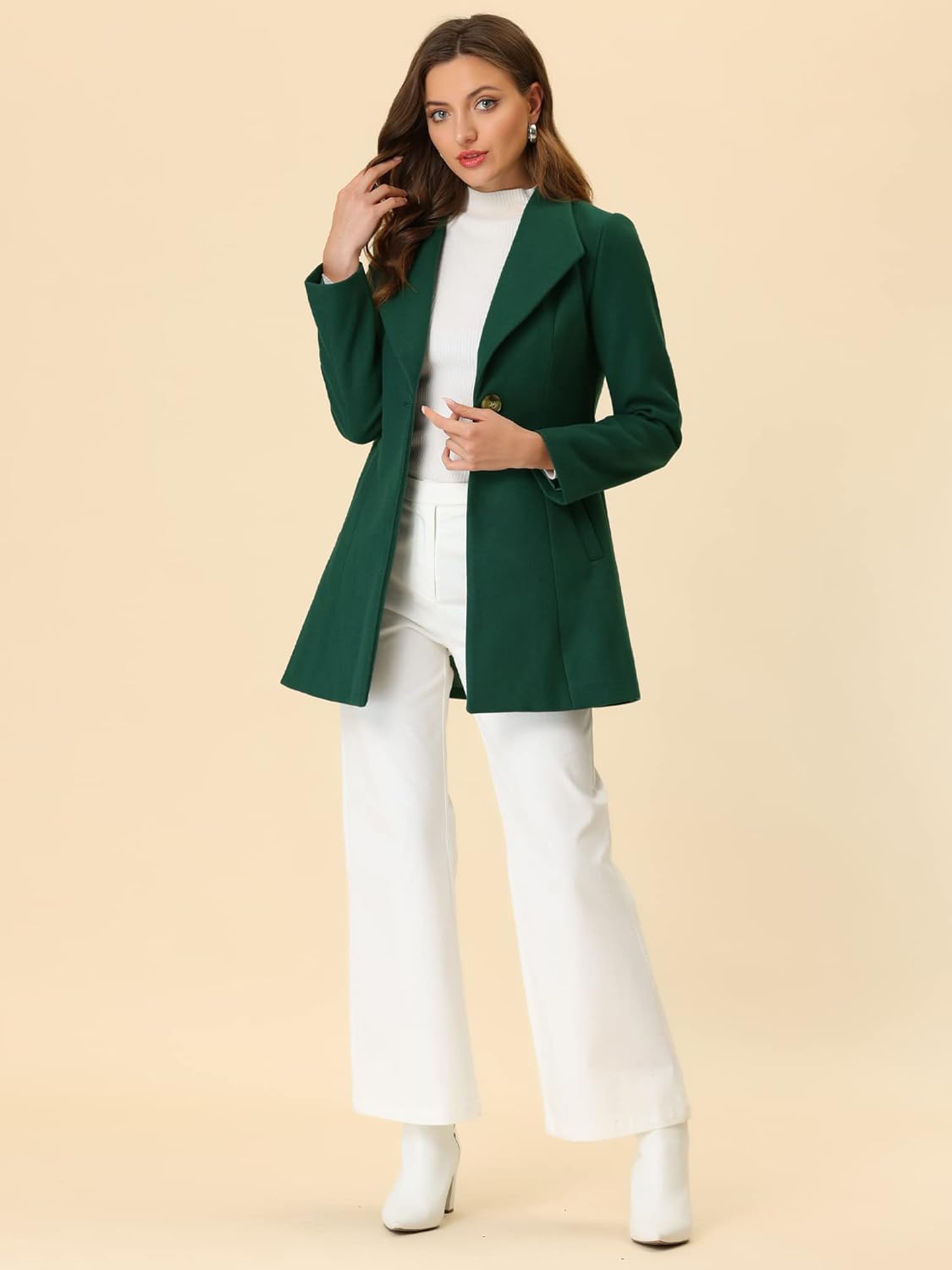 UrbanElegance Women's Business Casual Mid-Long Winter Coat