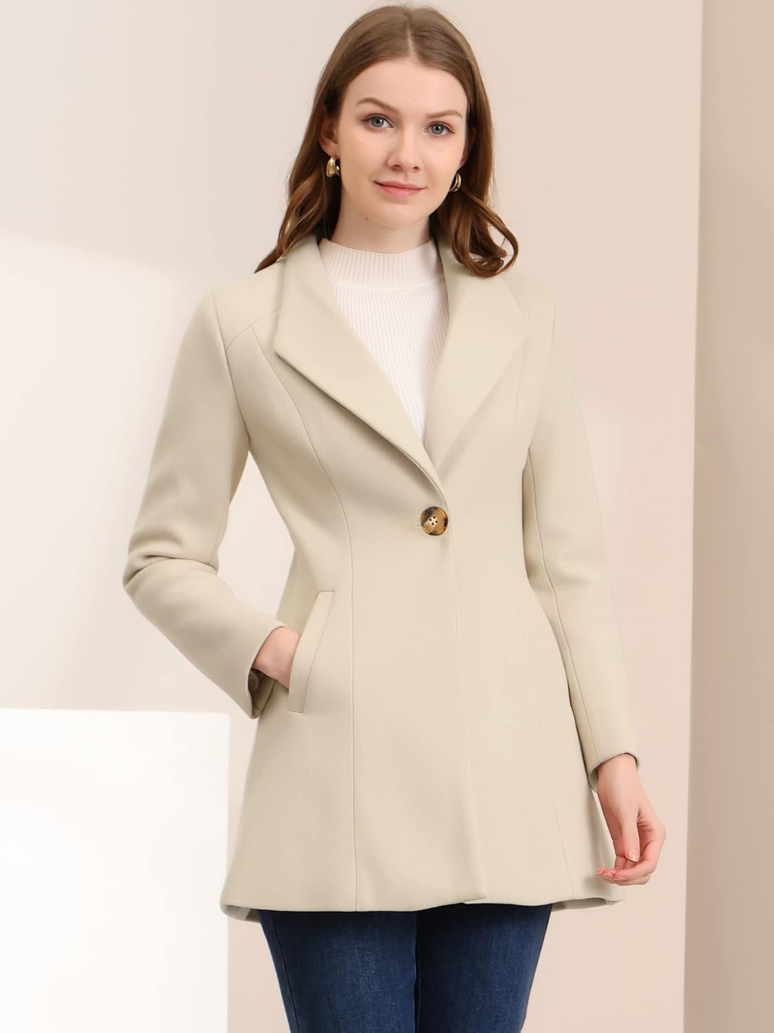 UrbanElegance Women's Business Casual Mid-Long Winter Coat
