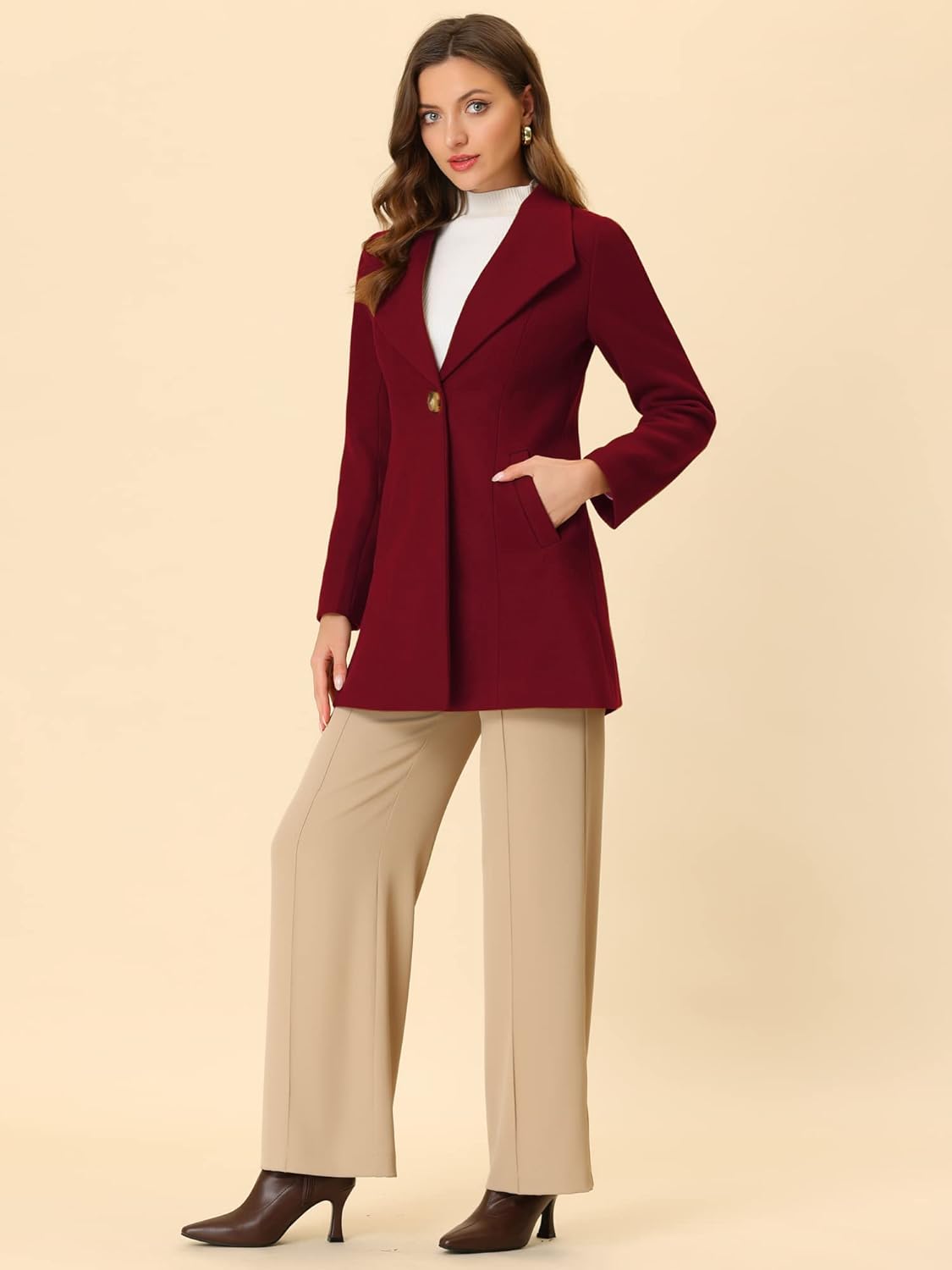 UrbanElegance Women's Business Casual Mid-Long Winter Coat