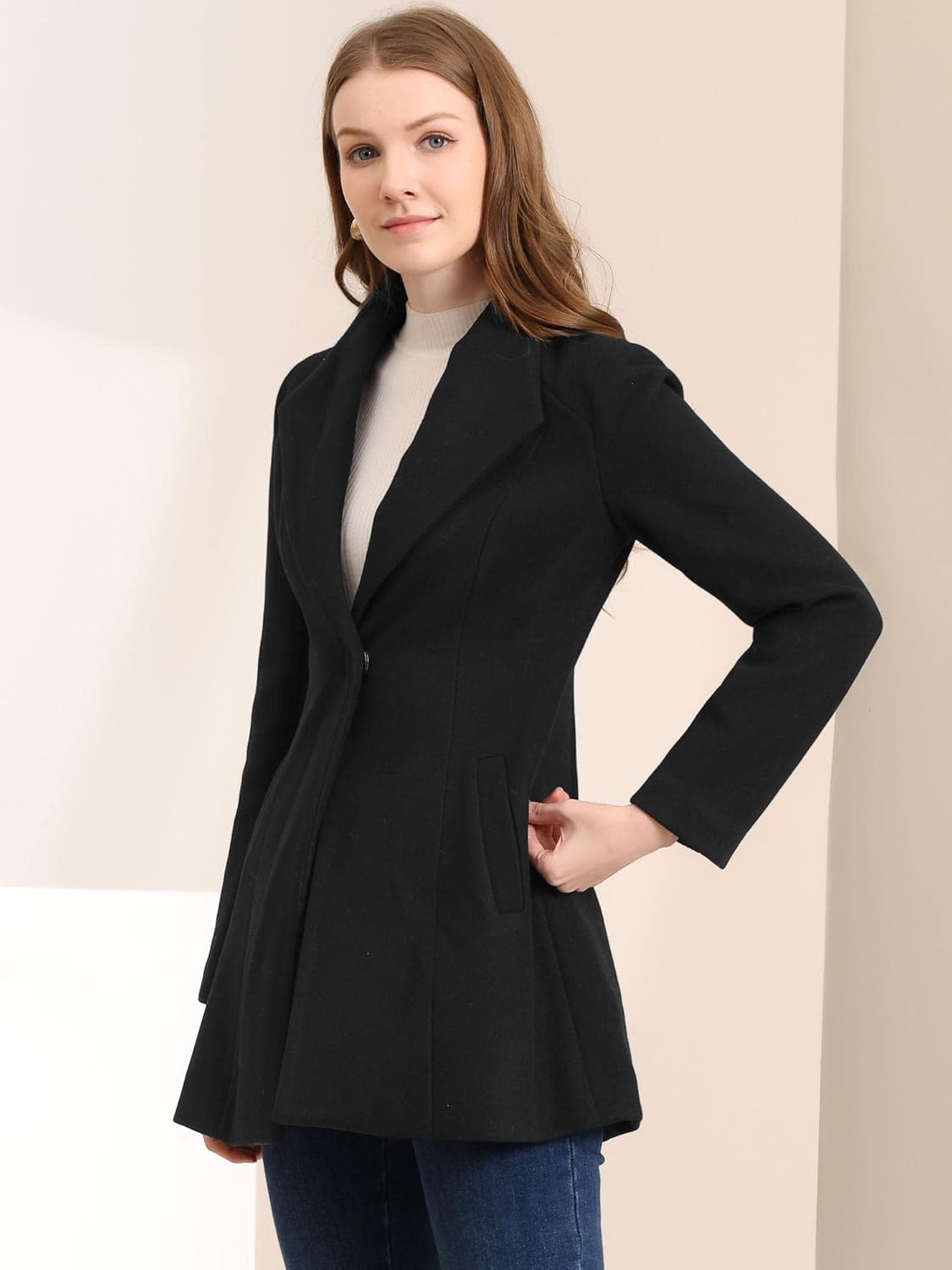 UrbanElegance Women's Business Casual Mid-Long Winter Coat