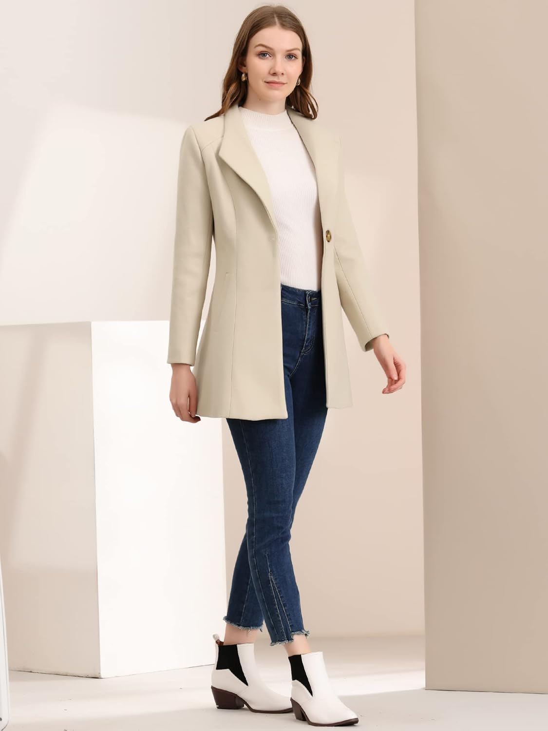 UrbanElegance Women's Business Casual Mid-Long Winter Coat