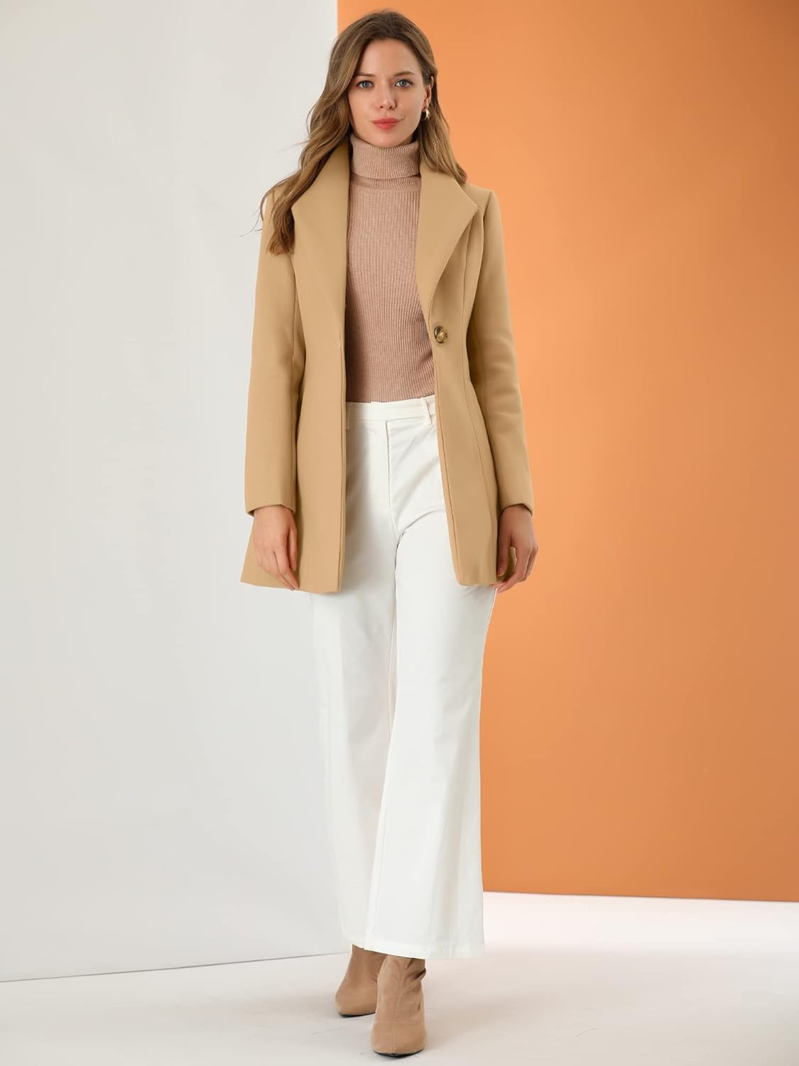 UrbanElegance Women's Business Casual Mid-Long Winter Coat