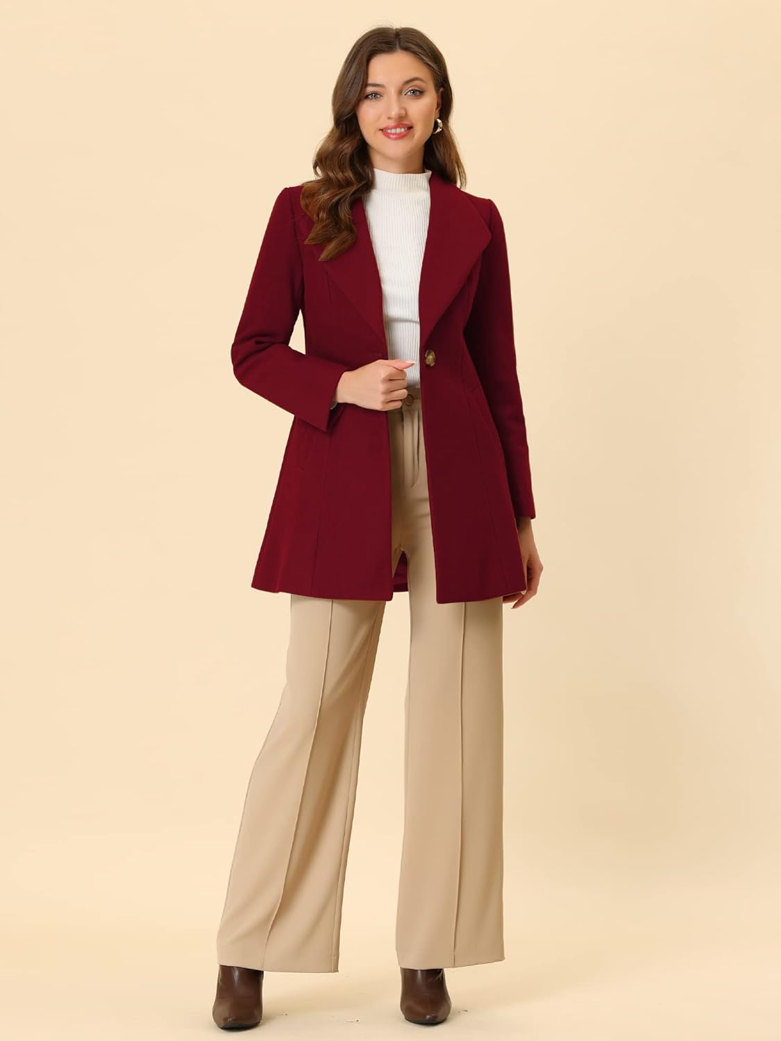 UrbanElegance Women's Business Casual Mid-Long Winter Coat