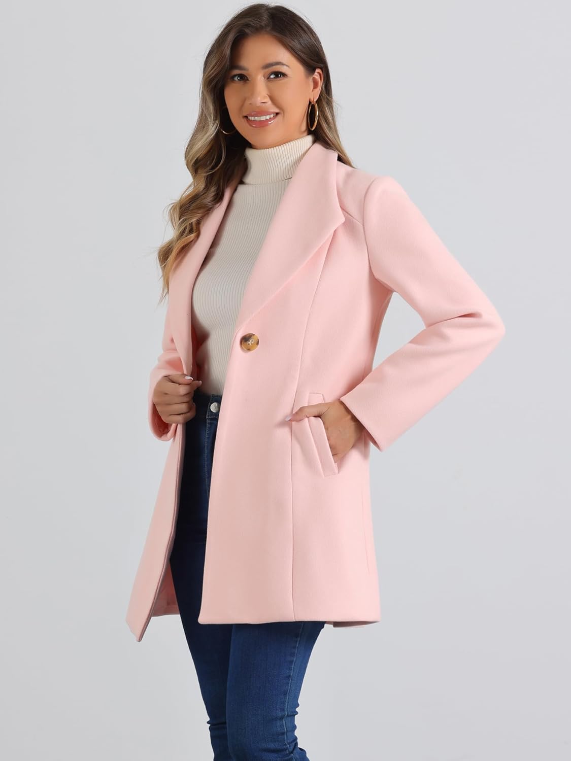 UrbanElegance Women's Business Casual Mid-Long Winter Coat