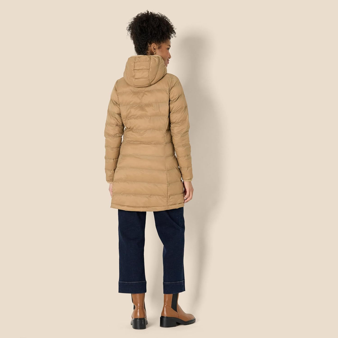 NimbusWear Essentials Women's Lightweight Water-Resistant Packable Hooded Puffer Coat.