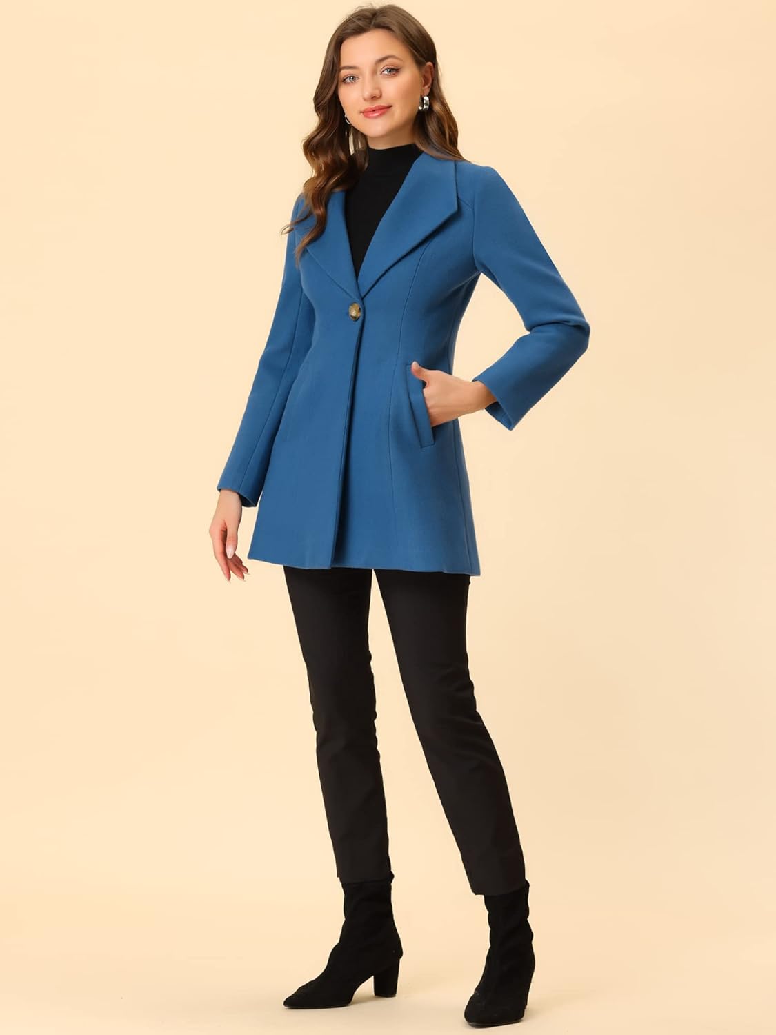 UrbanElegance Women's Business Casual Mid-Long Winter Coat