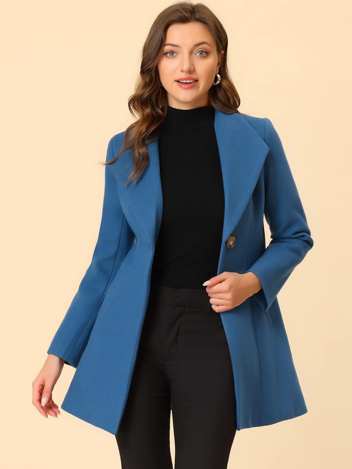 UrbanElegance Women's Business Casual Mid-Long Winter Coat
