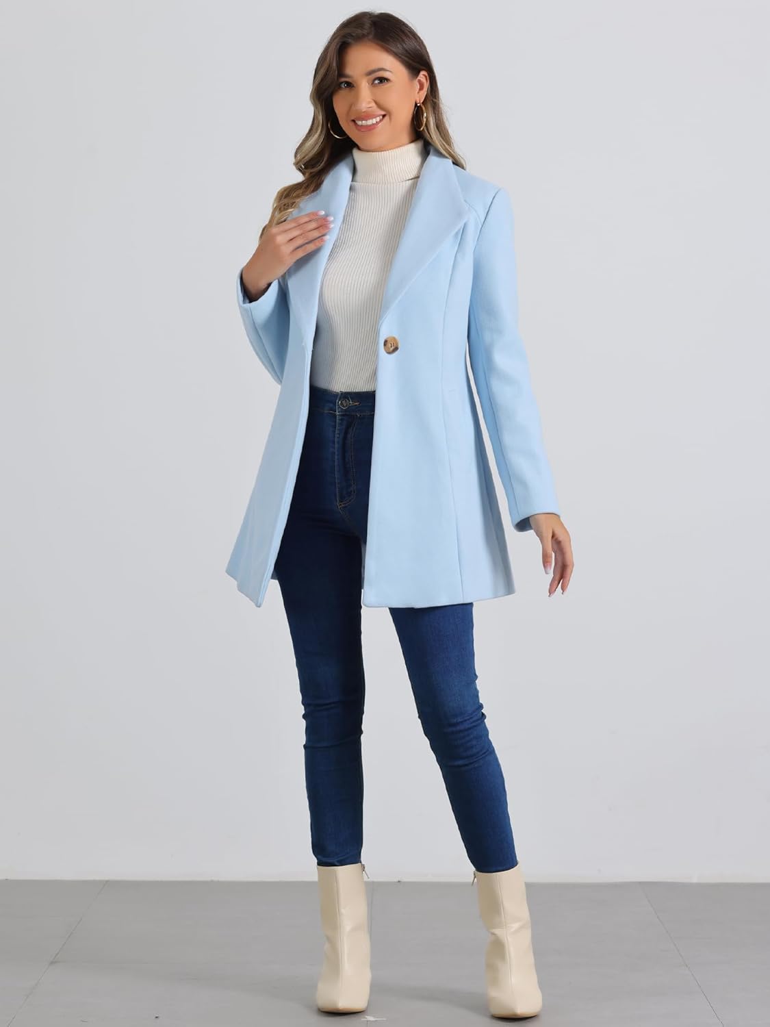 UrbanElegance Women's Business Casual Mid-Long Winter Coat