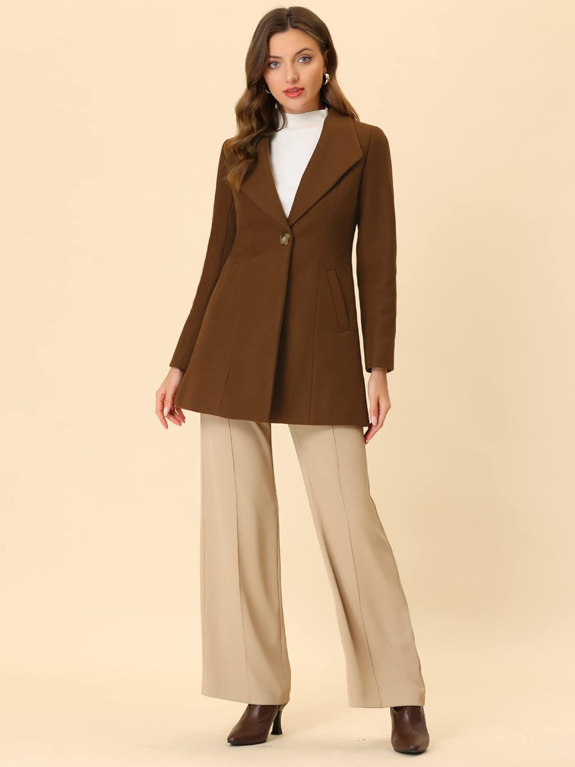 UrbanElegance Women's Business Casual Mid-Long Winter Coat