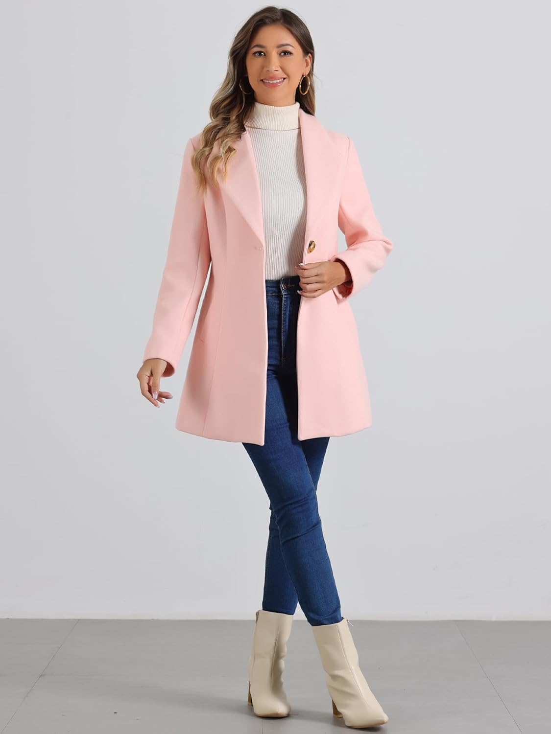 UrbanElegance Women's Business Casual Mid-Long Winter Coat