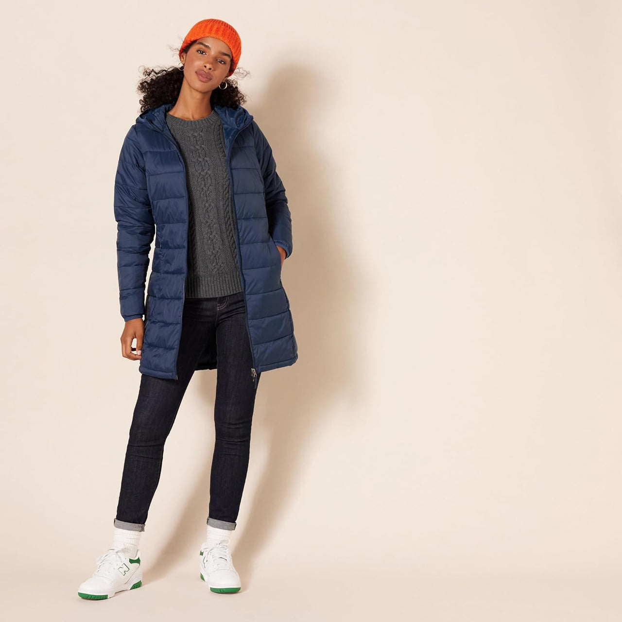 NimbusWear Essentials Women's Lightweight Water-Resistant Packable Hooded Puffer Coat.