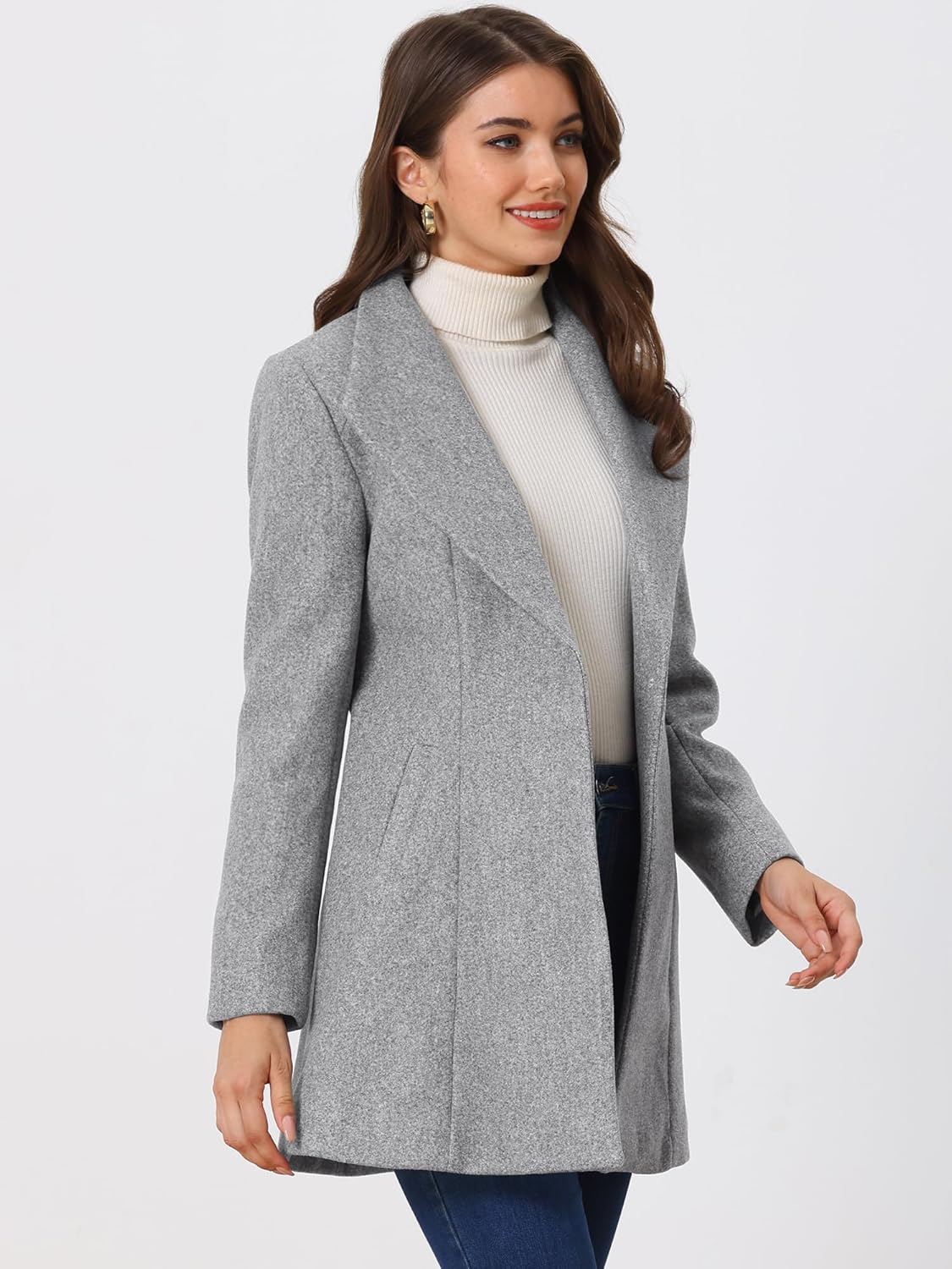 UrbanElegance Women's Business Casual Mid-Long Winter Coat