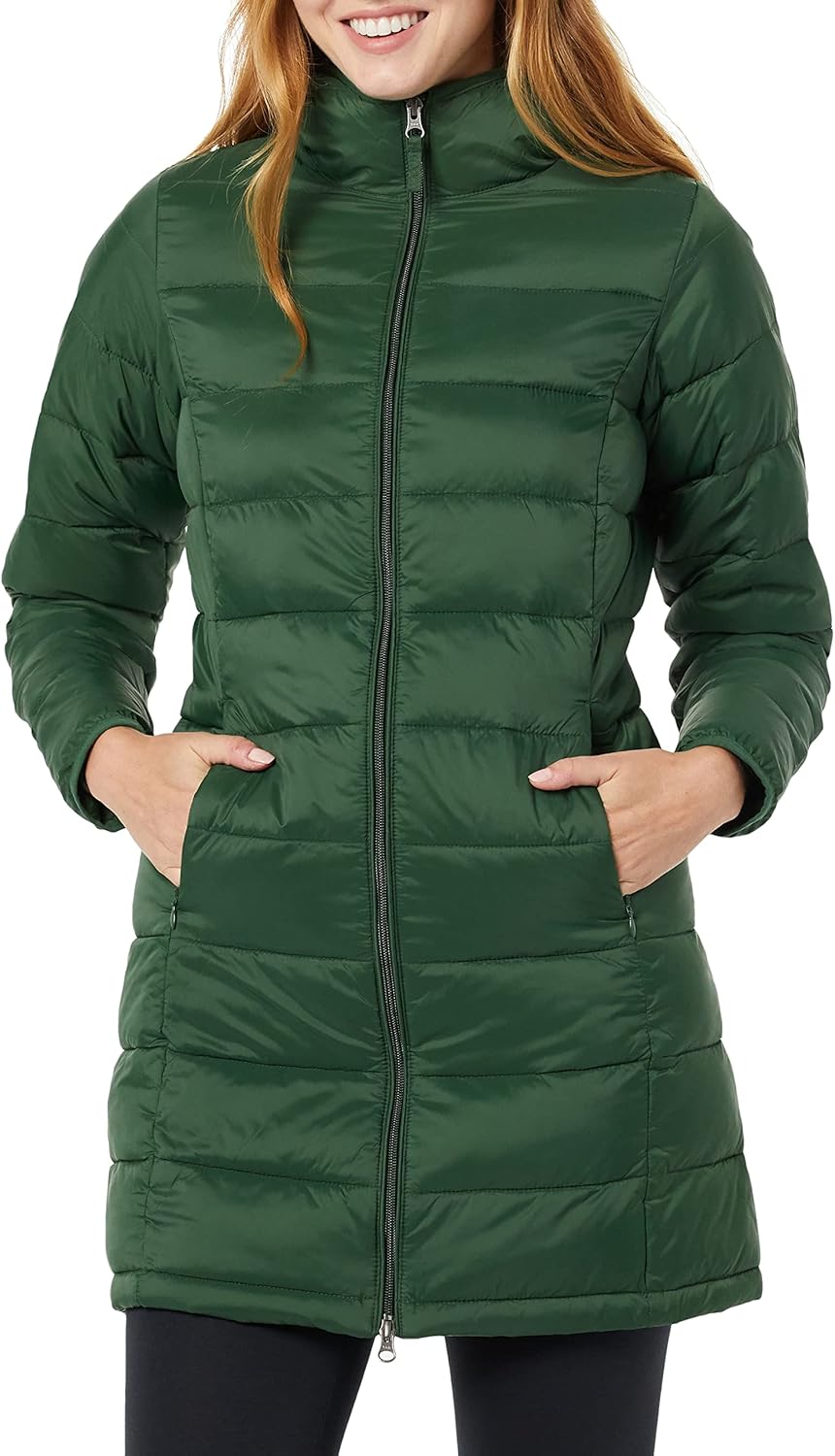 NimbusWear Essentials Women's Lightweight Water-Resistant Packable Hooded Puffer Coat.