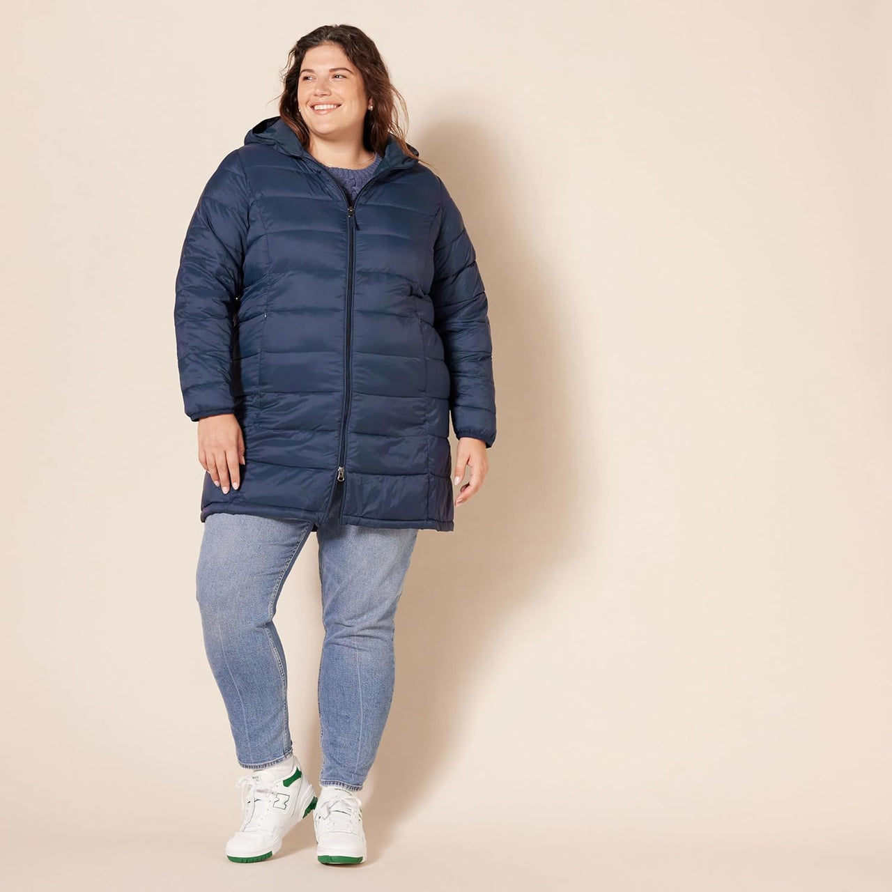 NimbusWear Essentials Women's Lightweight Water-Resistant Packable Hooded Puffer Coat.