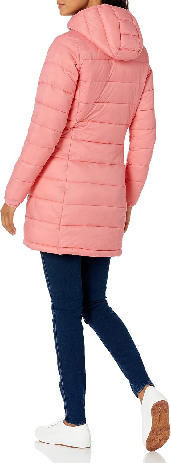 NimbusWear Essentials Women's Lightweight Water-Resistant Packable Hooded Puffer Coat.