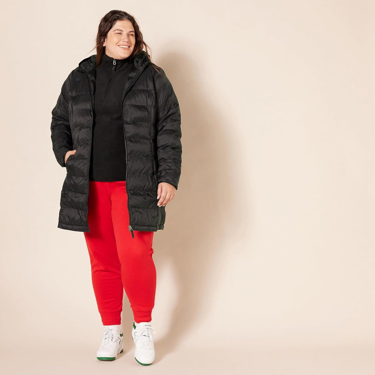 NimbusWear Essentials Women's Lightweight Water-Resistant Packable Hooded Puffer Coat.