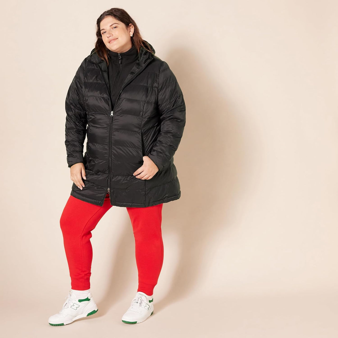 NimbusWear Essentials Women's Lightweight Water-Resistant Packable Hooded Puffer Coat.
