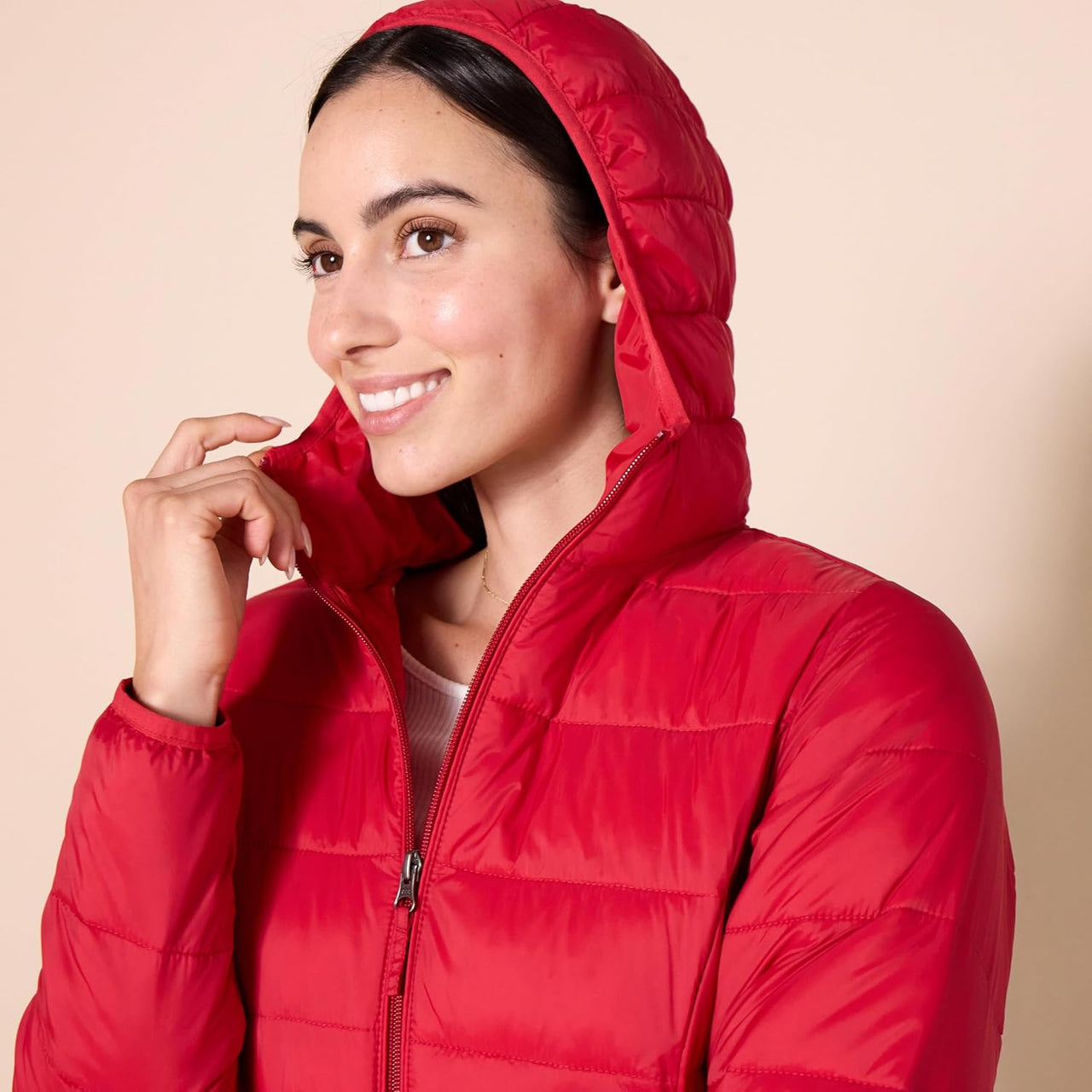 NimbusWear Essentials Women's Lightweight Water-Resistant Packable Hooded Puffer Coat.