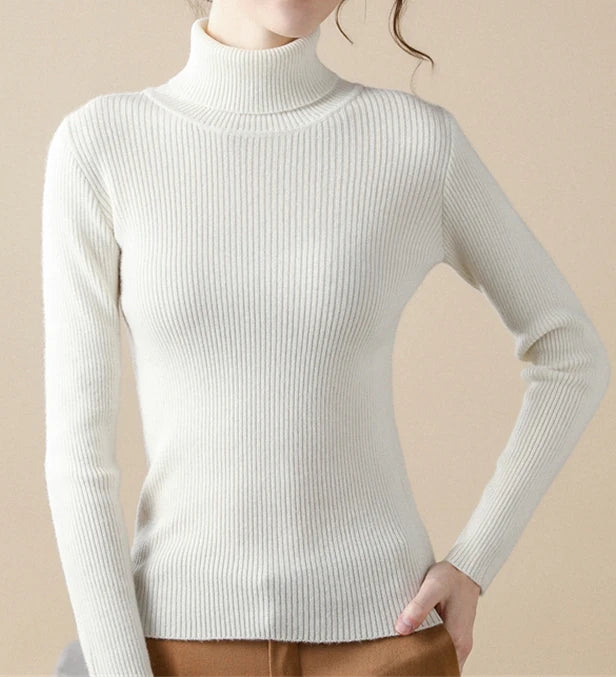 HeliWarm Women Autumn Turtleneck Knitted Sweater - Fall Winter