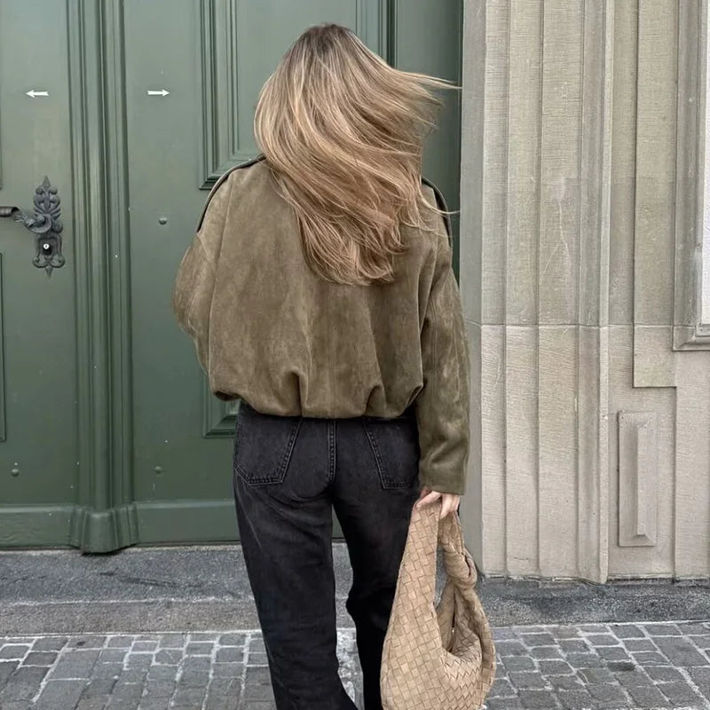 VelvetAero Women's Bomber Jackets - Long Sleeve Vintage Outerwear.