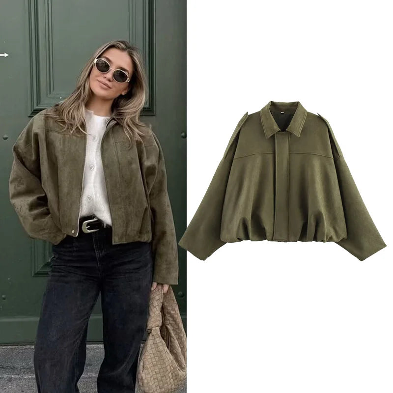 VelvetAero Women's Bomber Jackets - Long Sleeve Vintage Outerwear.