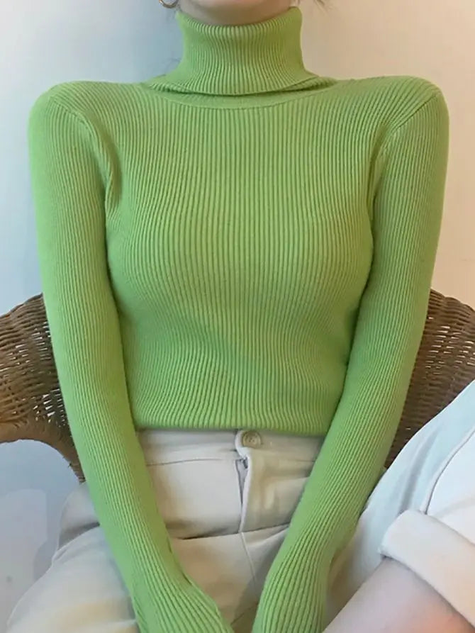 HeliWarm Women Autumn Turtleneck Knitted Sweater - Fall Winter