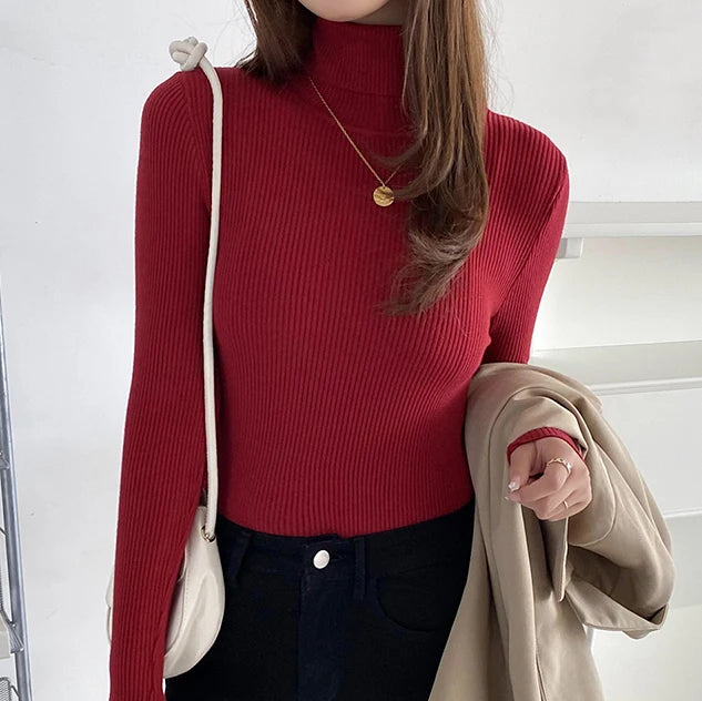 HeliWarm Women Autumn Turtleneck Knitted Sweater - Fall Winter