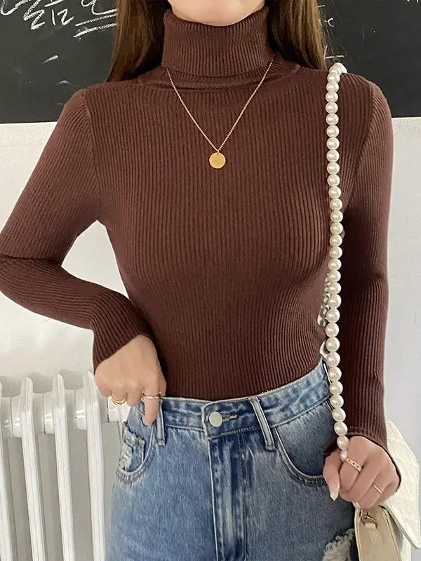 HeliWarm Women Autumn Turtleneck Knitted Sweater - Fall Winter