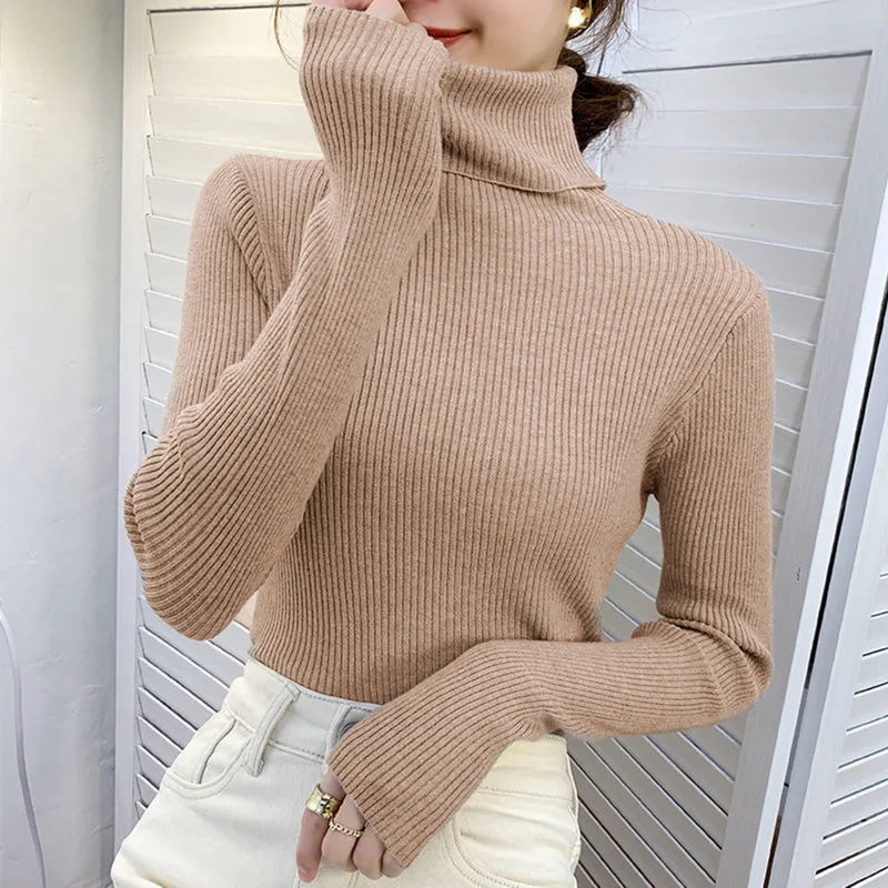 HeliWarm Women Autumn Turtleneck Knitted Sweater - Fall Winter