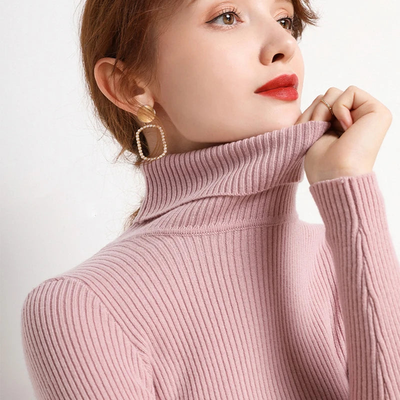 HeliWarm Women Autumn Turtleneck Knitted Sweater - Fall Winter