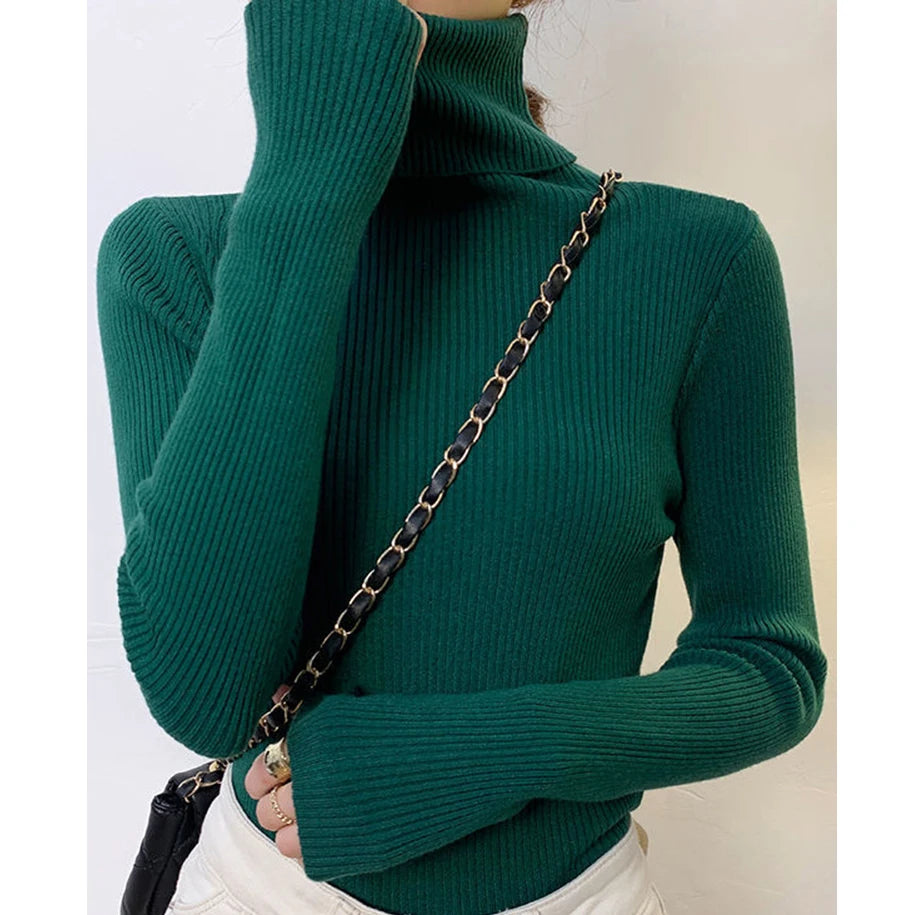 HeliWarm Women Autumn Turtleneck Knitted Sweater - Fall Winter