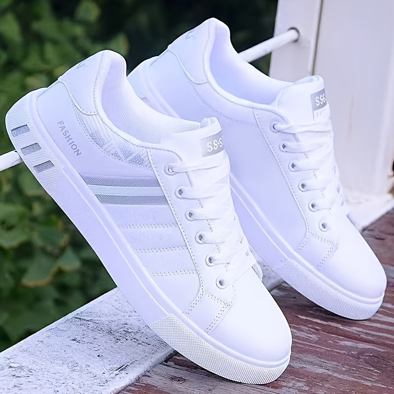 Women's UrbanLace Casual Low-Top Sneakers -  All-Season Comfort Lace-Up Round Toe Shoes for Casual Attire.