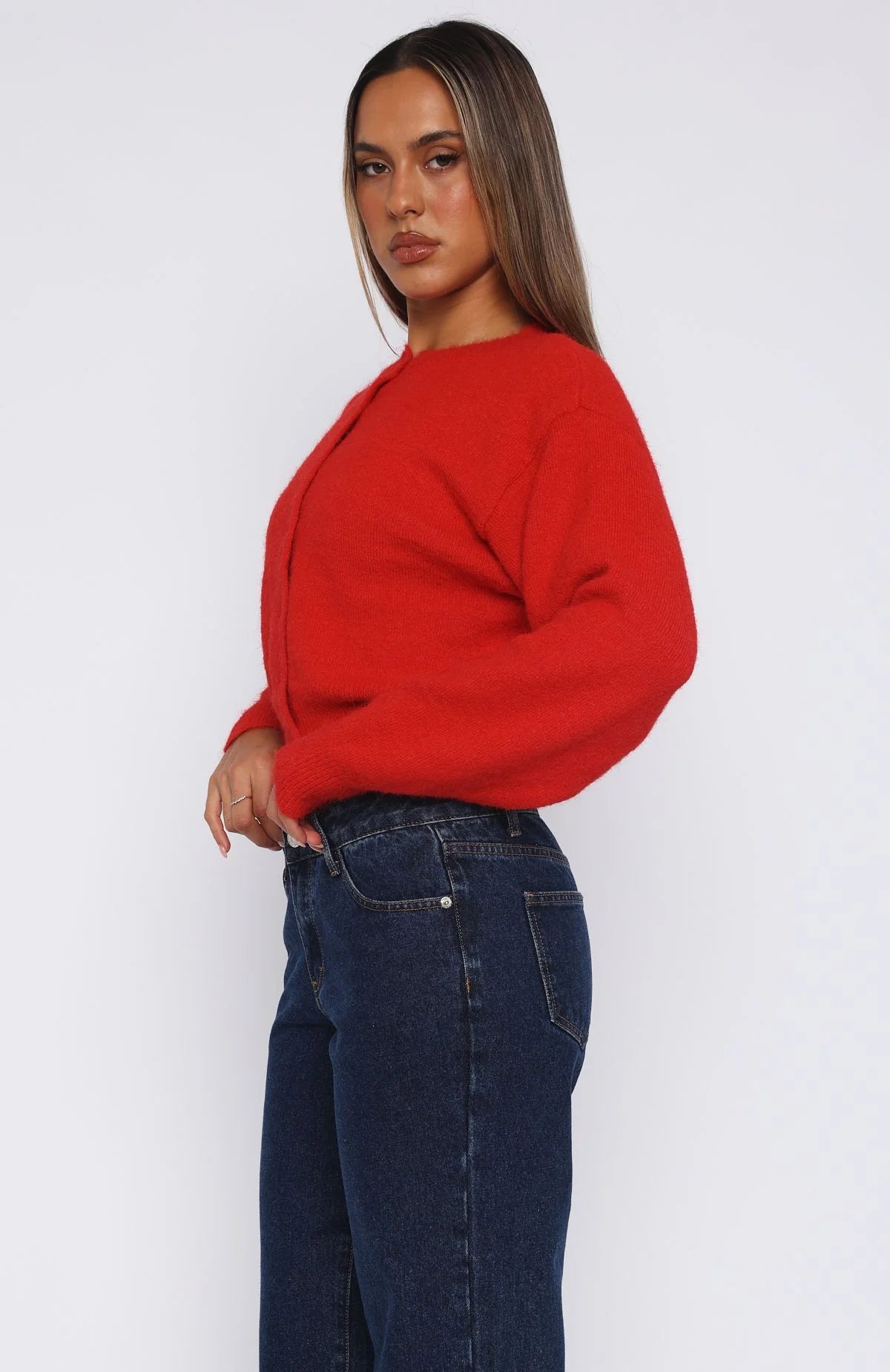 Laura Fox - Cropped Cardigan Lightweight Cotton Knit Sweater.